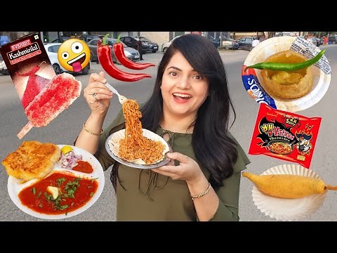 Living on SPICY FOOD for 24 HOURS Challenge | Food Challenge