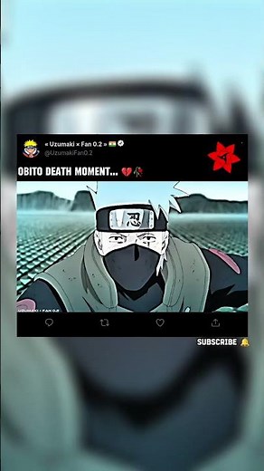 Title: Obito Uchiha’s Heroic Sacrifice | Final Moments ☠️🔥