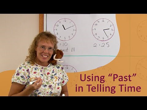 Telling time using "past": how many minutes past/after the hour (2nd grade math lesson)