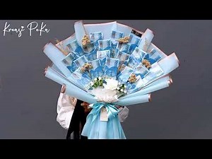 Tutorial on a Bouquet of 20 50,000 Rupiah Bills || Jumbo Bouquet to Save Paper