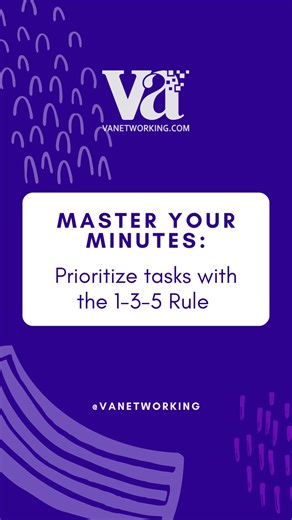 Feeling overwhelmed by your to-do list? The 1-3-5 Rule brings clarity and focus to your day. Tackle 1 big task, 3 medium tasks, and 5 small tasks—and watch your productivity soar without burning out. Small, consistent progress adds up to major results. #TimeManagement #ProductivityTips #VirtualAssistantSuccess #VABusinessGrowth #WorkSmart #VAlife #OrganizationTips #GoalSetting #VANetworking #VANA | Virtual Assistant Network Association - VAnetworking.com | Facebook