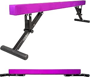 PreGymnastic 8FT Balance Beam, Gymnastics Beam for Kids Ages 3-12, Home Gym Equipment for Training, Adjustable Blancing Beam Indoor, Off-Ground Competition Style