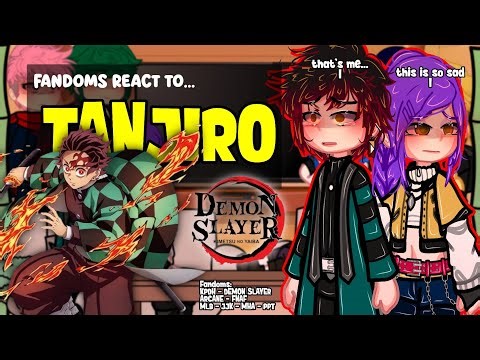 (🇺🇲) Fandoms React To Each Other: Demon Slayer (Tanjiro) || Contains Spoilers! || 2x Speed | GACHA