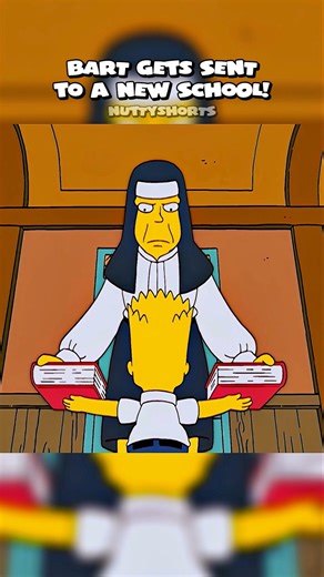 Bart Gets Sent To A New School! 🏫 #simpsons #shorts