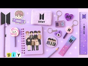 10* BTS Diy Crafts | Easy paper crafts | how to make stationery | School supplies |Crafts for ARMY!