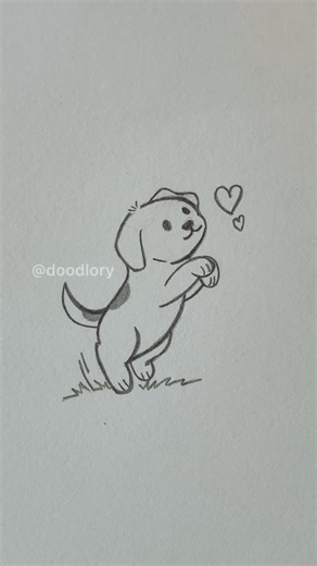 Sub Request 2: How to Draw Cute Puppy 🐶 #easy #cute #drawing #tutorial #art #fypシ #sketch