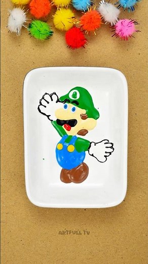 Super Mario Luigi Character Color Mixing Art 😍 #supermario #colormixing #satisfying