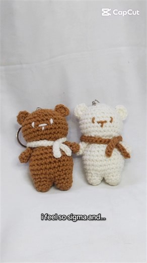 Crochet Bear Keychains | Cute Amigurumi Pair 🤎🤍 #crochet