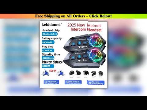 Y12 Pro Dual Mic Motorcycle Helmet Intercom Headset Wireless Handsfree Call Waterproof Music Player