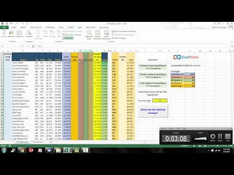 FanDuel and DraftKings NFL Lineup Optimizers using Excel Solver
