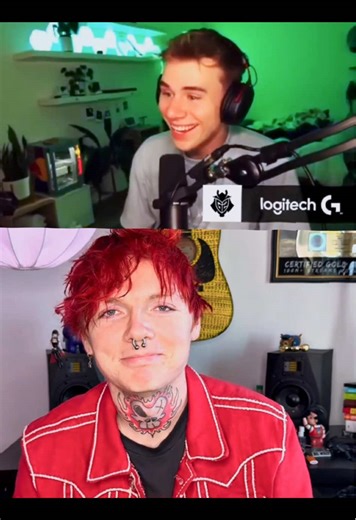 Red Leather Face Reveal Leaves Blau Shocked