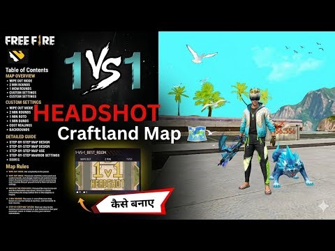 Create 1V1 Only Headshot Craftland Map Tutorial | How To Create / Make Craftland Map In 🧿😔#freefire