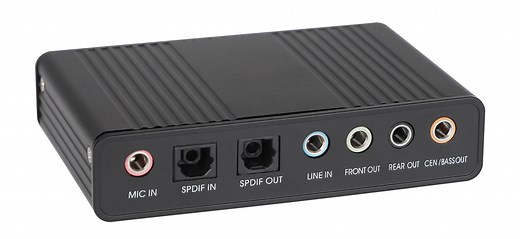 C-MEDIA CM6206 5.1 USB Audio Sound Card Line-In & Line-Out Bass Extension Low Frequency Response Upgrade