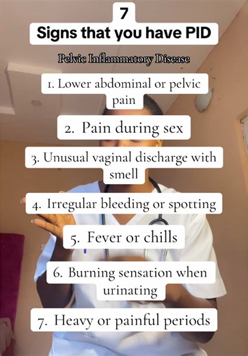 Your body always gives signs don’t ignore them PID can affect fertility if left untreated. Early treatment matters. Listen to your body, get tested, and protect your reproductive health. #fyp #wellnessbyprecious #womenshealth #female #healtheducation #pid