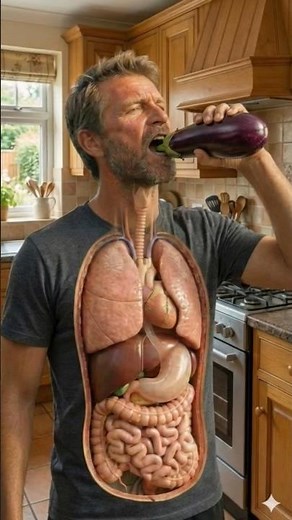 Effect of Eating Raw Eggplant / 3D Animation.