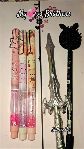 My vs my brother Stationery item 🩵💖#stationarycollection​ #cutestationery​ #stationery​ #shorts