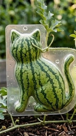 I Grew a Cat-Shaped Watermelon 🍉🐱 watermelon cat #Usa #shorts #catheaven