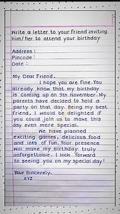 1.3K reactions · 29 comments | Write a letter to your friend inviting him/her to attend your birthday | Englishspeaking401 | Facebook