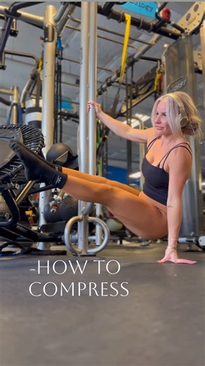 Megan Evegan on Instagram: "If your compression isn’t improving… this is probably why 👀 Compression isn’t just “lifting your legs.” It starts with rounding the upper back, pulling the ribs in, and actively lifting your knees into your chest. Before chasing harder skills, master the shape first ⬇️ Compression Levels: 🔹 Level 1: Hands by your glutes 🔹 Level 2: Hands by your thighs 🔹 Level 3: Hands past the knees 🔹 Level 4: Hands by the ankles (elite control 🔥) Same position. Same intention. 