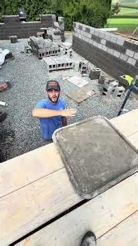 How I set up my scaffolding for block walls #masonry #blockwall #oddlysatisfying #protips