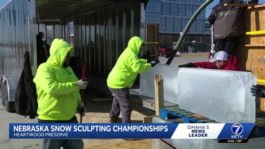 Sculptors will carve 38,000 pounds of ice at Nebraska Snow Sculpting Championships in Omaha