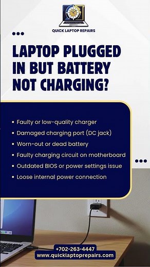 Plugged In, Not Charging – 6 Common Laptop Power Problems #shorts #lasvegas #laptoprepair