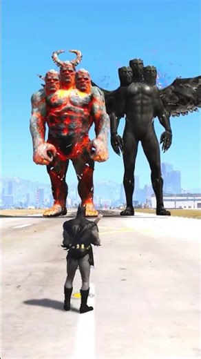 Random Superheroes VS Giant Lava Titan & Black Panther #gtav #shorts #gta