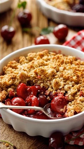 Easy Cherry CRUMBLE Recipe With Only 4 Ingredients