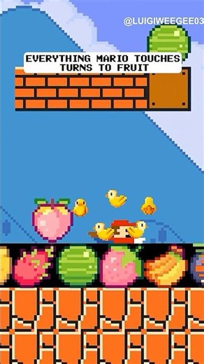 When Everything Mario Touches Turns To Fruit #mario #supermario #shorts