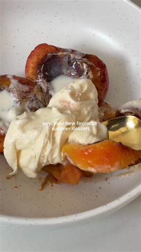 Sunbeam. Live More. on Instagram: "Your new go-to summer dessert 🍑✨ Juicy, caramelised peaches air-fried with butter, brown sugar and cinnamon - finished with a scoop of ice cream. Ready in under 10 minutes 🔥 👩‍🍳 Sunbeam Appliance 👩‍🍳 Multi Zone Air Fryer - air fry at 180°C for 2x 5 mins 🍑 Ingredients 🍑 2x peaches 1 tbsp soft brown sugar 1/2 tsp cinnamon 2 tbsp melted butter Vanilla ice cream to serve #Sunbeam #AirFryerDessert #EasyDesserts #SummerRecipes #QuickDessert #sweettreat"