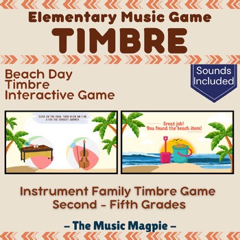 Instrument Family Timbre Game | Interactive Elementary Music "Beach Day"