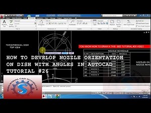 HOW TO DEVELOP NOZZLE ORIENTATION ON DISH WITH ANGELS IN AUTOCAD TUTORIAL #27