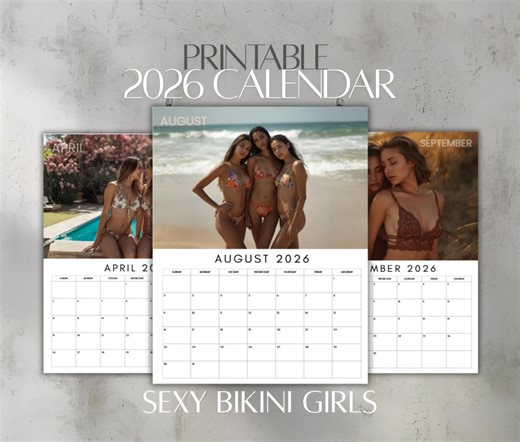 2026 Sexy Bikini Girls Calendar | Printable Wall & Desk Calendar | Gift for Him | Instant Download - Etsy