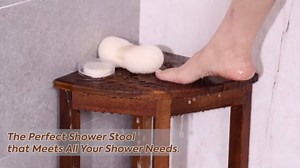 HouseJoy Corner Shower Bench with Shelf, Corner Shower Stool for Shaving Legs, Shower Foot Rest Waterproof Bathroom Bench -Bath Seat, Spa Foot Rest Shaving Stool Corner
