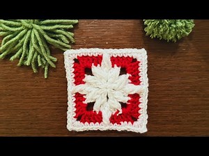 Crochet Christmas SNOWFLAKE granny Square Tutorial | Easy & Beautiful