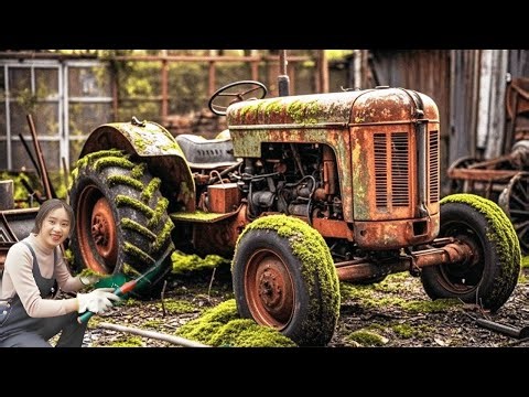 💡天才女孩修复百年拖拉机, 破损严重维修难度大，用一个月完美维修！Genius girl repairs tractor！林果儿