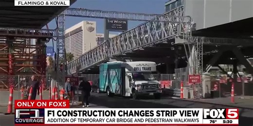 F1 construction changes landscape of Las Vegas Strip