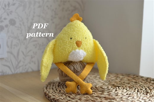 Chicken Sewing Pattern : Chick Soft Toy Tutorial - Etsy