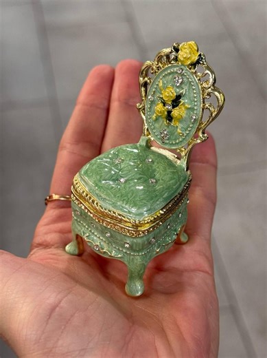 Mini Floral Chair Trinket Box, Decorative Jewelry Box With Gold Details, Rare Vintage Style Gift - Etsy