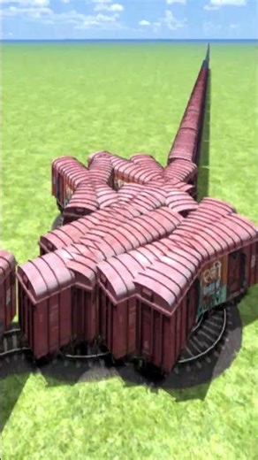 Dangerous Crazy Train Drift On Bumpy Railroad 💥😱 Train Simulator BeamNG #shorts