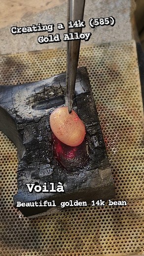 The process of creating 14k gold alloy. #res_aurea #gold #14k #14kgold #jewelry | Res Aurea