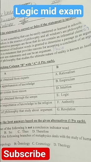 Freshman Logic Mid-Exam Question