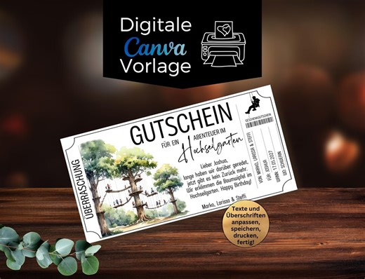 Voucher for a High Ropes Course Visit | Canva Template for a Climbing Forest Gift | Gift Certificate for a Climbing Park Adventure | Go Climbing - Etsy Singapore