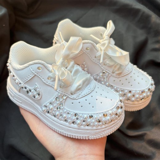 Wedding Child Silver Crystal Pearl Sneakers - Personalized Wedding Sneakers for Flower Girl - Prom Sneakers -birthday Gift -anniversary Gift - Etsy