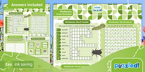 Minibeasts Puzzle Worksheet