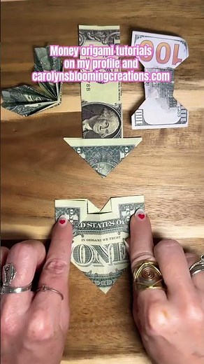 DIY Heart Money Origami Tutorial #origami