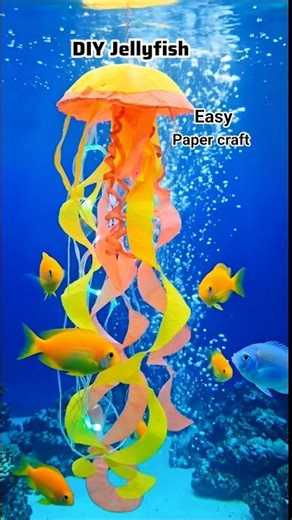 DIY Jellyfish. 😍 #craft #papercrafts #shorts #jellyfish #diy #art