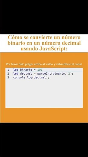 Cómo se convierte un número binario en un número decimal usando JavaScript (AJTekniko)