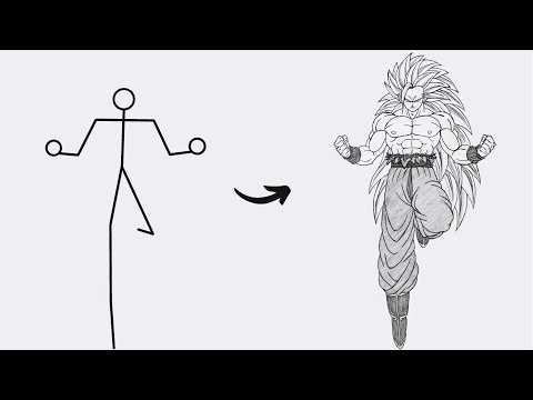 How to draw Goku Full Body out of Stick Man | Easy Step by Step