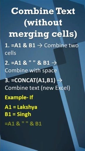 Excel shortcuts key merge and combine tricks #ytshorts #shorts #excel #exceltips #tutorial #tips